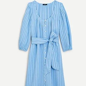 NWOT J. Crew Balloon sleeve dress in blue stripe